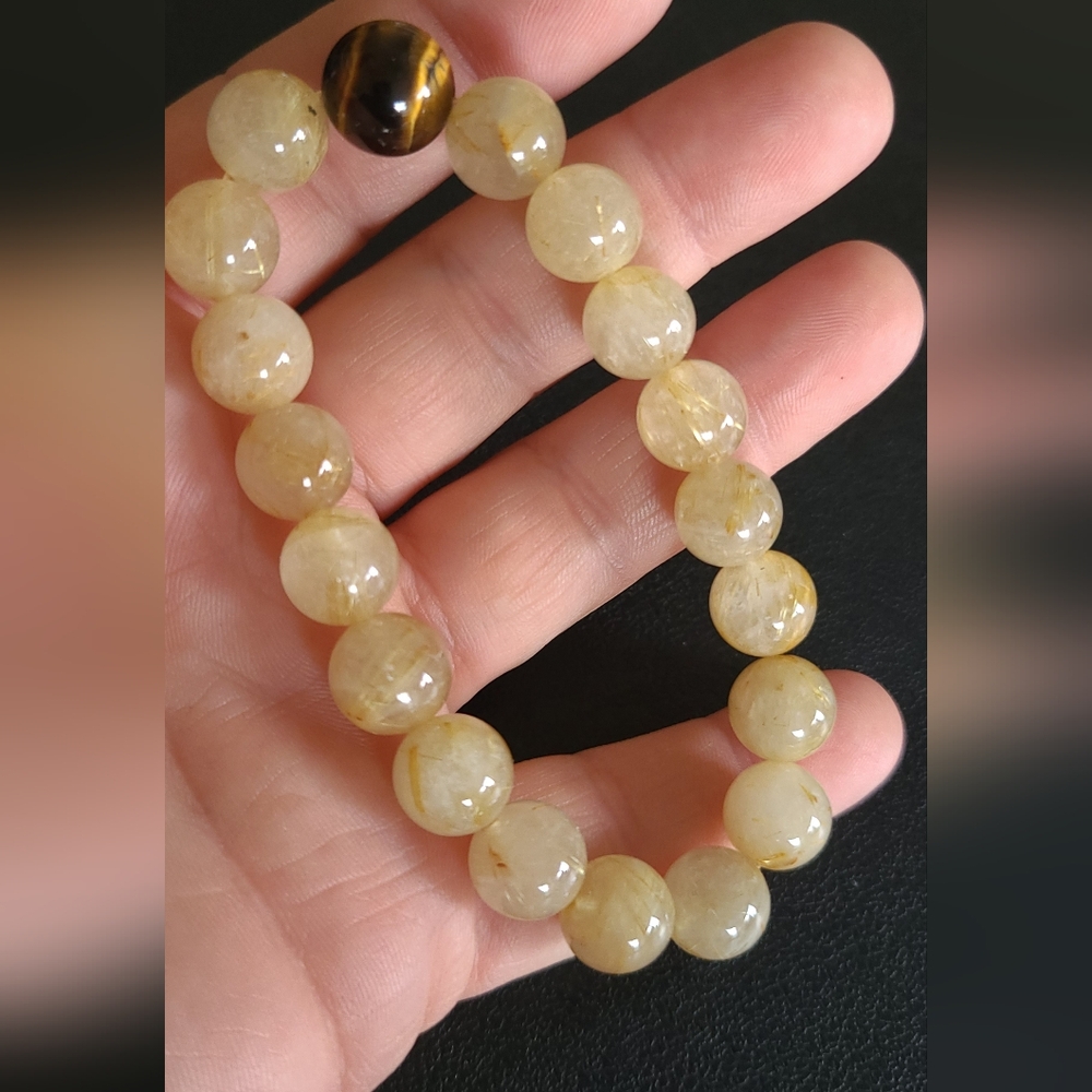 Handcrafted Golden Rutile Quartz Bracelet - Picture 5 of 6